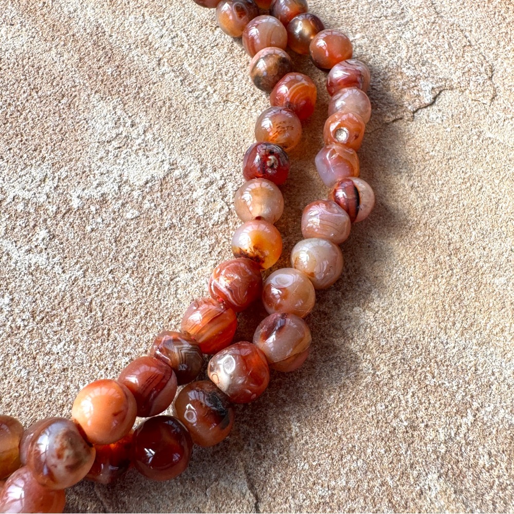 Vintage Carnelian Bead Strand 30" Graduated Beads 6-12mm ~ 86g